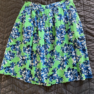 J.Crew Green Floral Patio‎ Skirt Size 8
